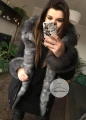 Zimowa parka Premium czarna grafitowe futro sztuczne XS-L