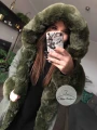 Zimowa parka Khaki Premium zielone futro sztuczne XS-L