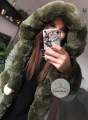 Zimowa parka Khaki Premium zielone futro sztuczne XS-L