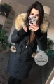 Czarny ocieplany płaszcz zimowy SNOWFLAKE S-XL