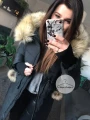 Czarny ocieplany płaszcz zimowy SNOWFLAKE S-XL