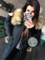 Czarny ocieplany płaszcz zimowy SNOWFLAKE S-XL