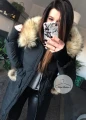 Czarny ocieplany płaszcz zimowy SNOWFLAKE S-XL
