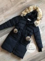 Czarny ocieplany płaszcz zimowy SNOWFLAKE S-XL