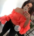Bluzka Hiszpanka pomarańcz ORANGE