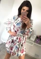 Sukienka kwiaty FLORAL ecru z gumką