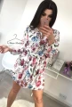 Sukienka kwiaty FLORAL ecru z gumką