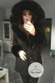 Czarna zimowa parka Premium ortalionowa z czarnym futrem sztucznym