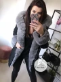 Zimowa parka Premium CZARNA ortalionowa szare futro sztuczne S-XXL