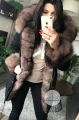 Parka amerykańska czarna ortalionowa z futrem