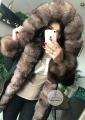 Parka amerykańska czarna ortalionowa z futrem
