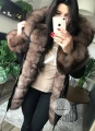 Parka amerykańska czarna ortalionowa z futrem