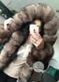 Parka amerykańska czarna ortalionowa z futrem