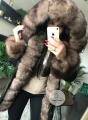 Parka amerykańska czarna ortalionowa z futrem