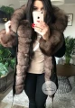 Parka amerykańska czarna ortalionowa z futrem