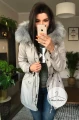 Kurtka Really parka ortalionowa szara z futrem sztucznym