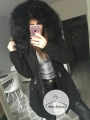 Parka ortalionowa Really czarna ze sztucznym futrem