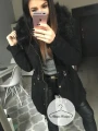 Parka ortalionowa Really czarna ze sztucznym futrem