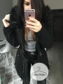 Parka ortalionowa Really czarna ze sztucznym futrem