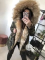 Kutka parka moro khami z futerkiem beżowym