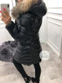 Pikowany zimowy płaszcz- jenot naturalny S-XXL