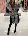 Długa Parka amerykańska SREBRNY LIS naturalny S-L