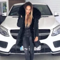 Długa parka z naturalnym futrem królik jenot Black Diamond
