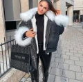 Kurtka jeansowa katana ze sztucznym futerkiem Denim Black&White