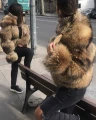 Ekskluzywna krótka futrzana kurtka futro naturalne z jenota