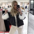 Kurtka jeansowa katana ze sztucznym futerkiem Denim Black&White