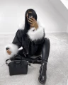 Kurtka jeansowa katana ze sztucznym futerkiem Denim Black&White