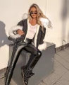 Kurtka jeansowa katana ze sztucznym futerkiem Denim Black&White