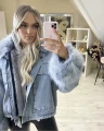 Kurtka jeansowa katana z szarym futerkiem Denim Grey