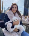 Krótki czarny płaszcz z eko-skóry z futerkiem Kendall