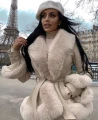 Krótki płaszcz beżowy z futerkiem Kendall