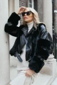 Futrzana ramoneska czarna Lily Black