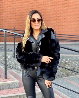 Futrzana ramoneska czarna Lily Black