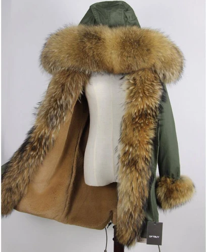 Długa Parka gwiazd LIS JENOT naturalny XS-XL HIT!