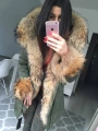 Długa Parka gwiazd LIS JENOT naturalny XS-XL HIT!