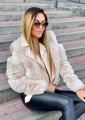 Futrzana ramoneska beżowa Lily Beige