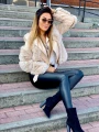 Futrzana ramoneska beżowa Lily Beige