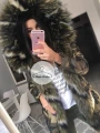 Kurtka parka moro ze sztucznym futrem