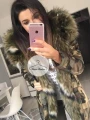 Kurtka parka moro ze sztucznym futrem