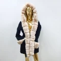 Czarna parka Premium zimowa ortalionowa z futrem sztucznym