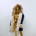 Czarna parka Premium zimowa ortalionowa z futrem sztucznym