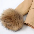 Długa Beżowa Parka gwiazd JENOT naturalny XS-XL