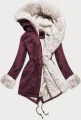 Zimowa BORDOWA parka Premium futro ecru 