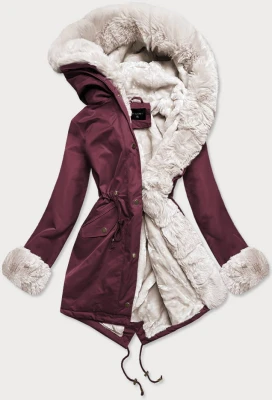 Zimowa BORDOWA parka Premium futro ecru 