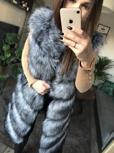 Kamizelka Futrzana Długa Silver Wolf