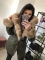 Parka Khaki Premium Beżowe Futro Sztuczne S/M/L/XL